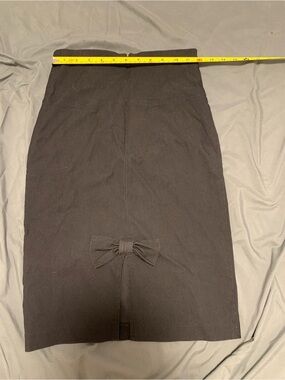Black Knee length skirt with bow in back